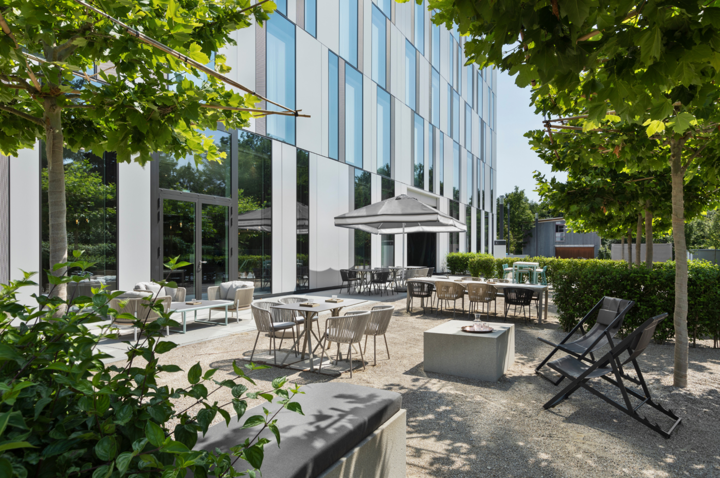 Außenbereich des Stellaris Apartment Hotels